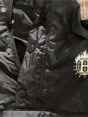 HUF Black windbreaker Jacket with White Logo